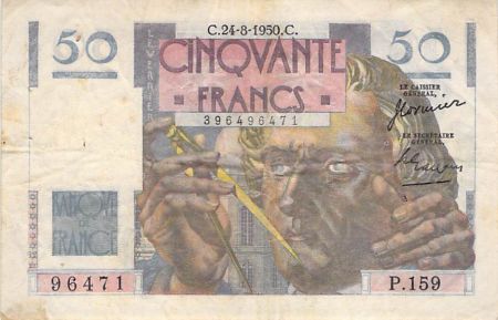 France 50 Francs Le Verrier - 24-08-1950 - Série P.159 - TB