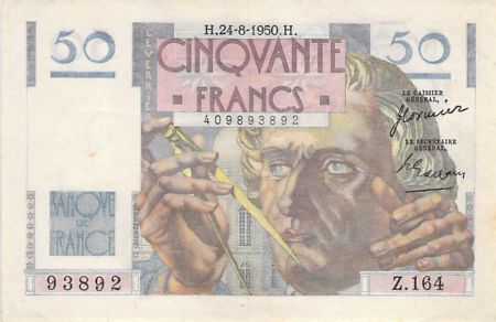 France 50 Francs Le Verrier - 24-08-1950 - Série Z.164 - TTB+