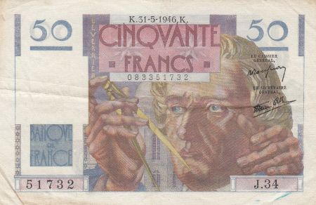 France 50 Francs Le Verrier - 31-05-1946 Série J.34 - TTB