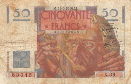 France 50 Francs Le Verrier - 31-05-1946 Série X.36 - TB