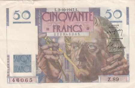 France 50 Francs Leverrier - 02-10-1947 - Série Z.89 - p.TTB