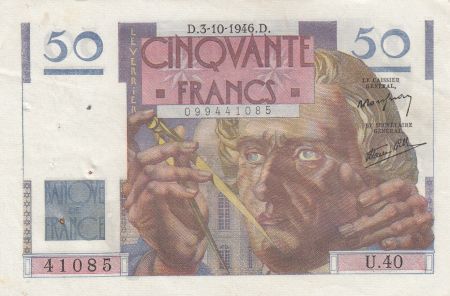 France 50 Francs Leverrier - 03-10-1946 - U.40