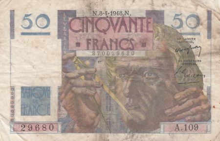 France 50 Francs Leverrier - 08-04-1948 - Série A.109 - TB