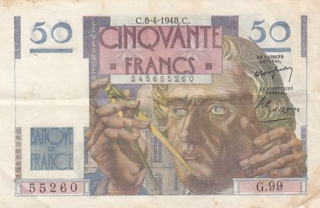 France 50 Francs Leverrier - 08-04-1948 - Série G.99 - p.TTB
