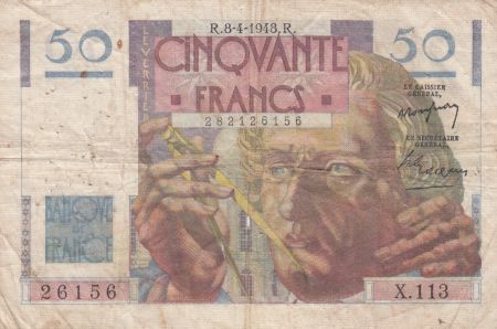 France 50 Francs Leverrier - 08-04-1948 - Série X.113 - TB