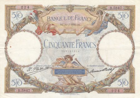 France 50 Francs LO Merson - 10-07-1930 Série B.5847 - avec LOM - TTB