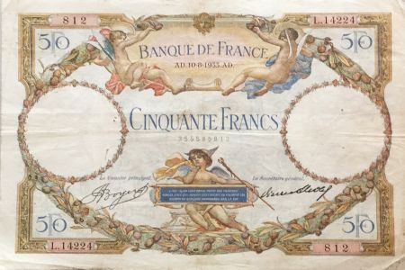 France 50 Francs LO Merson - 10-08-1933 Série L.14224 - TTB