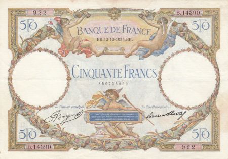 France 50 Francs LO Merson - 12-10-1933 Série B.14390 - TTB