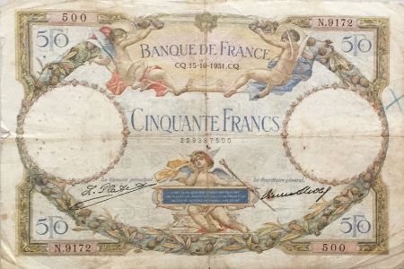 France 50 Francs LO Merson - 15-10-1931 Série N.9172 - TB
