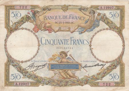 France 50 Francs LO Merson - 23-03-1933 Série A.12927 - TB +