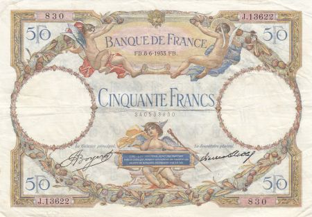 France 50 Francs Luc Olivier Merson - 08-06-1933 Série J.13622