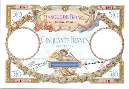 France 50 Francs Luc Olivier Merson - 10-08-1933 Série V.14261