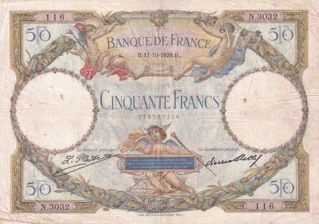 France 50 Francs Luc Olivier Merson - 11-10-1928 - Série N.3032