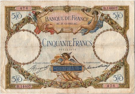 France 50 Francs Luc Olivier Merson - 21-12-1933 Série B.14607