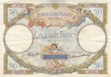 France 50 Francs Luc Olivier Merson - 24-10-1928 Série O.3097