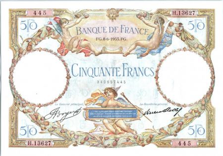 France 50 Francs Luc Olivier Merson - 8-06-1933 Série H.13627 445