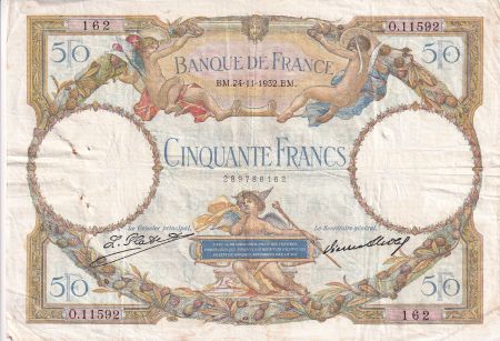 France 50 Francs Luc Olivier Merson modifié - 24-11-1932 - Série O.11592 - Fay.16.03