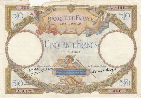 France 50 Francs Luc Olivier Merson modifié - 28-04-1932 - Série A.10122