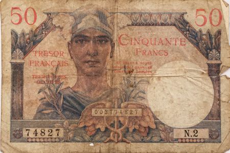 France 50 Francs Mercure, Trésor Français - 1947 - Série N.2 - B+