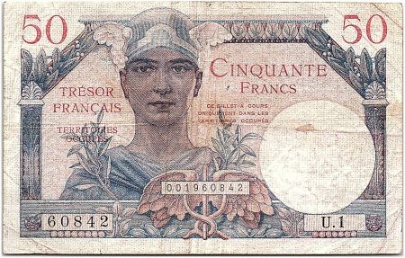 France 50 Francs Mercure, Trésor Français 1947 - Série U.1 - TB+