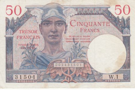 France 50 Francs Mercure, Trésor Français 1947 - Série W.1 - TTB