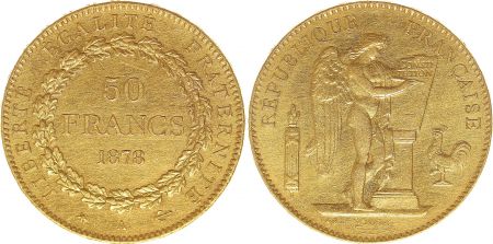 France 50 Francs Or Génie - 1878 A Paris