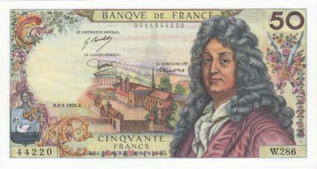 France 50 Francs Racine - 02-01-1976 Série W.286 - SUP