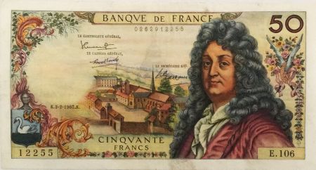 France 50 Francs Racine - 02-02-1967 Série E.106 - TTB