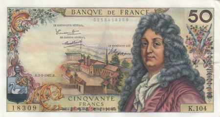 France 50 Francs Racine - 02-02-1967 Série K.104