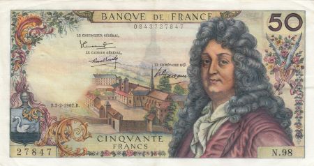 France 50 Francs Racine - 02-02-1967 Série N.98