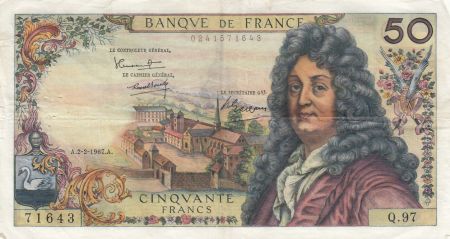 France 50 Francs Racine - 02-02-1967 Série Q.97 - TTB