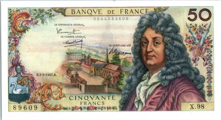 France 50 Francs Racine - 02-02-1967 Série X.98