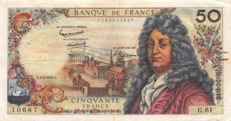 France 50 Francs Racine - 02-05-1963 Série G.61 - TTB
