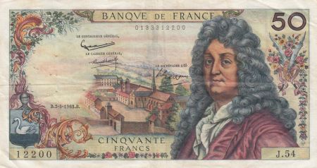France 50 Francs Racine - 02-05-1963 Série J.54 - TTB