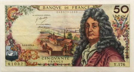 France 50 Francs Racine - 03-06-1971 Série Y.176 - TTB
