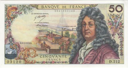 France 50 Francs Racine - 04-01-1973 Série D.212 - SPL