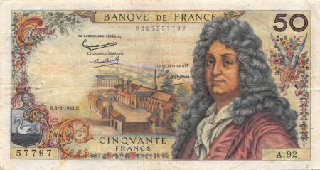 France 50 Francs Racine - 04-03-1965 Série A.92 - TTB