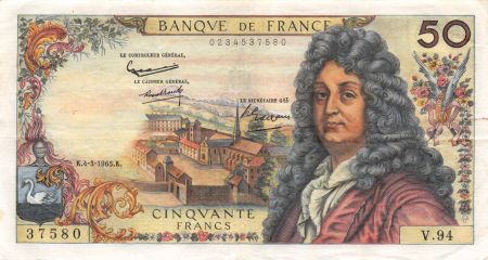 France 50 Francs Racine - 04-03-1965 Série V.94 - TTB