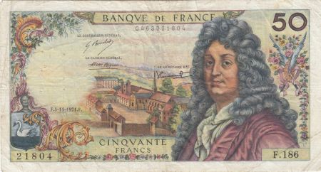 France 50 Francs Racine - 05-11-1971 Série F.186 - TB