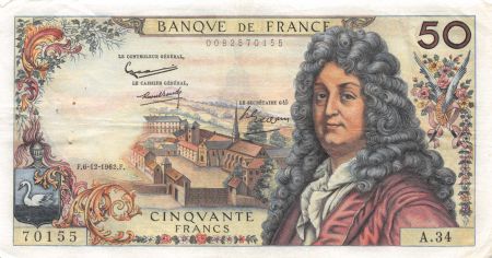 France 50 Francs Racine - 06-12-1962 Série A.34 - TTB