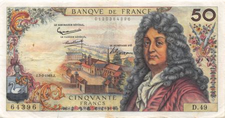 France 50 Francs Racine - 07-02-1963 Série D.49 - TTB
