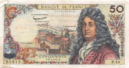 France 50 Francs Racine - 07-02-1963 Série P.43 - PTTB