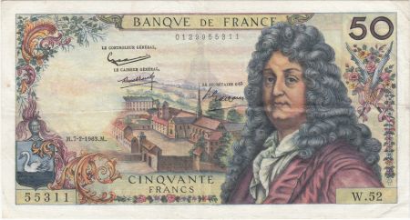 France 50 Francs Racine - 07-02-1963 Série W.52 - TTB