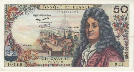 France 50 Francs Racine - 07-06-1962 Série D.11 - TTB+