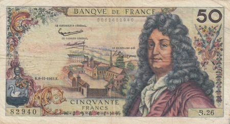 France 50 Francs Racine - 08-11-1962 - Série B.26