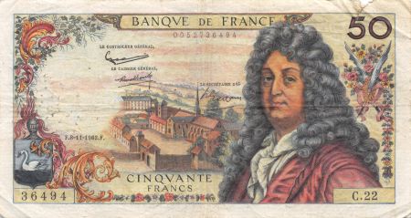 France 50 Francs Racine - 08-11-1962 Série C.22 - TB