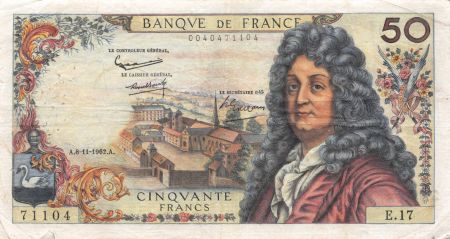 France 50 Francs Racine - 08-11-1962 Série E.17 - TB