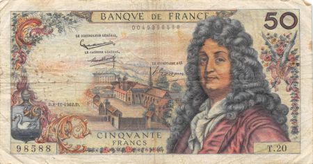 France 50 Francs Racine - 08-11-1962 Série T.20 - PTB