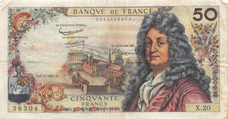 France 50 Francs Racine - 08-11-1962 Série X.20 - TB+