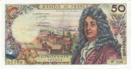 France 50 Francs Racine - 10-08-1972 Série W.200 - SUP